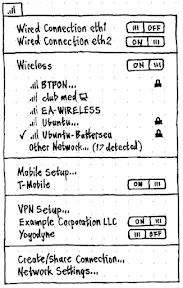 network menu connection manager
