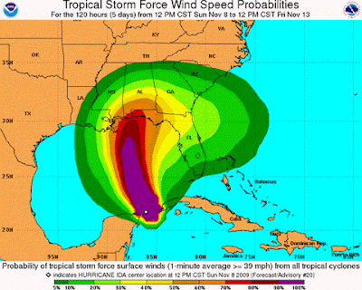 Hurricane Ida Projected Path