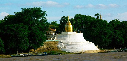 Bupaya stupa at the Irrawaddy Banks in Bagan