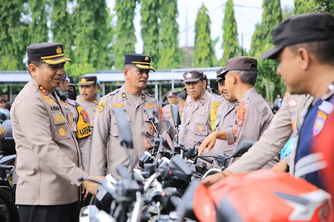  Cek Ranmor Dinas, Kapolres Madiun Pastikan Kesiapan Pengamanan Pemilu 2024 