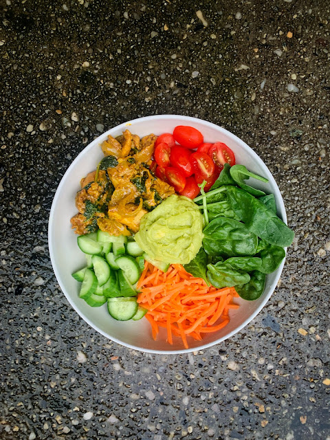 Ginger chicken and salad