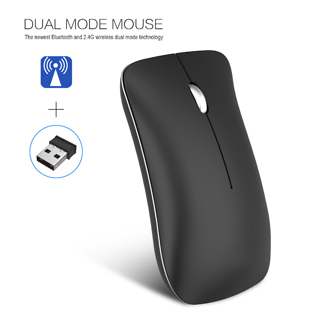 BUBM 1200DPI Wireless Bluetooth 4.0 Rechargeable Mouse Ultra Slim Office Gaming Optical Mouse 