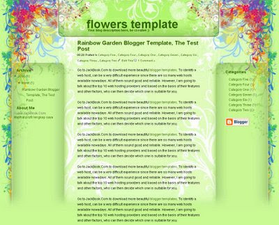 Rainbow Garden Blogger Template