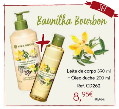 Set Les Plaisirs Nature Baunilha Bourbon contendo 1 Leite de corpo e 1 óleo duche por 8€95