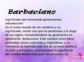 significado del nombre Barbaciano