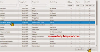 Pilih PTK yang akan direvisi datanya