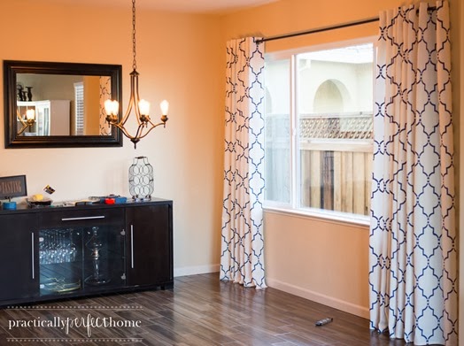 stenciled curtains tutorial