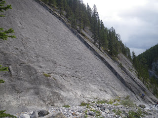 Hal starts up Grotto Slabs.  Where's the belayer....?