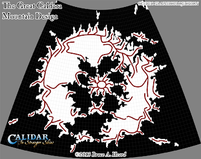 Great Caldera, Calidar, mountain design, Stereographic Projection