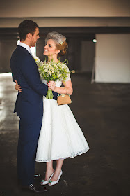 HVB vintage wedding blog, Real Vintage Brides feature - Kathryn in 1950s lace wedding dress