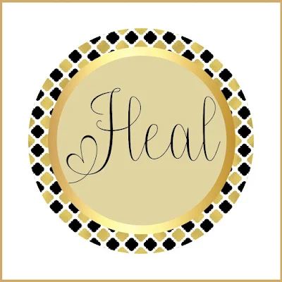 Heal Greeting Cards - Printable Sticker Labels - Gold Black Theme - 10 Free Modern Designs