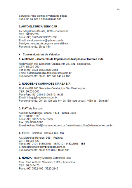 INVENTÁRIO DA OFERTA E INFRAESTRUTURA TURÍSTICA DE SANTARÉM – Pará – Amazônia – Brasil / ANO BASE 2013  -  I. INFRAESTRUTURA DE APOIO AO TURISMO