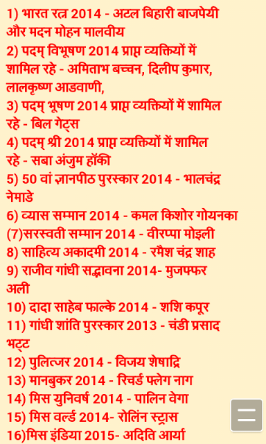 Awards In Various Posts-2014