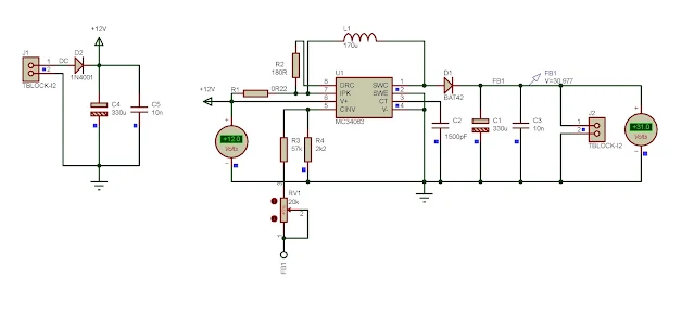 Making A 12 V To 31 V Boost Converter Using MC34063A