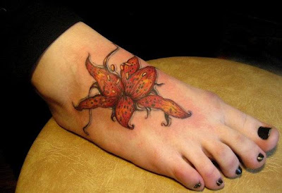 flower tattoo designs for feet