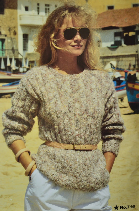 Vintage 1980s Wendy Knitting Pattern -  Lady's Rib Sweater, Pattern No 716