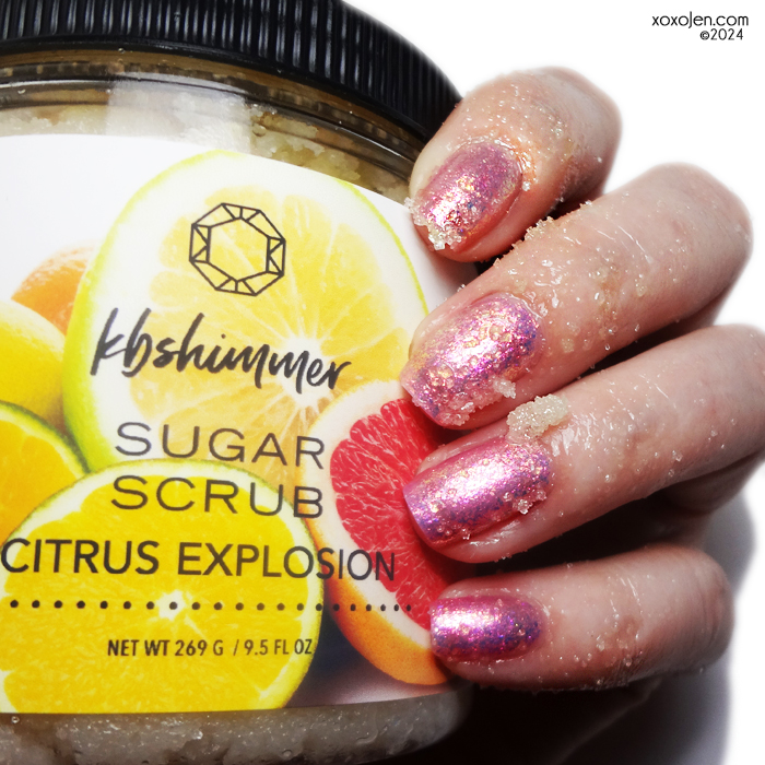 xoxoJen's swatch of KBShimmer Citrus Explosion Scrub