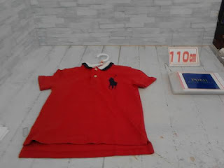 中古品　子供服　110㎝　POLO　レッド　半袖ポロシャツ　498円