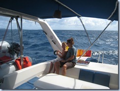 Reeling in a Black Fin Tuna on the way to Vieques