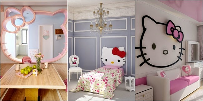 Desain Dinding  Kamar  Tidur Hello  Kitty  Anak Remaja 