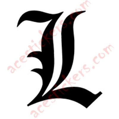 Acestickers Com Death Note デスノート Lawliet S L Avatar エル ローライト Logo Stickers 7 X 8 Cm