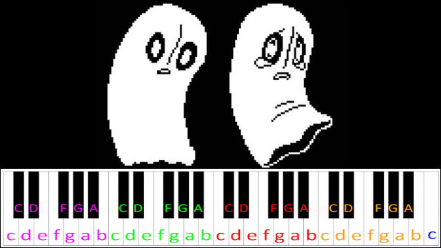 Spooktune (Undertale) Hard Version Piano / Keyboard Easy Letter Notes for Beginners