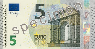 Nova nota de 5€, série Europa, frente