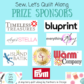 Prize Sponsors for the Sew Let's Quilt Along - a sewing and quilting themed quilt along