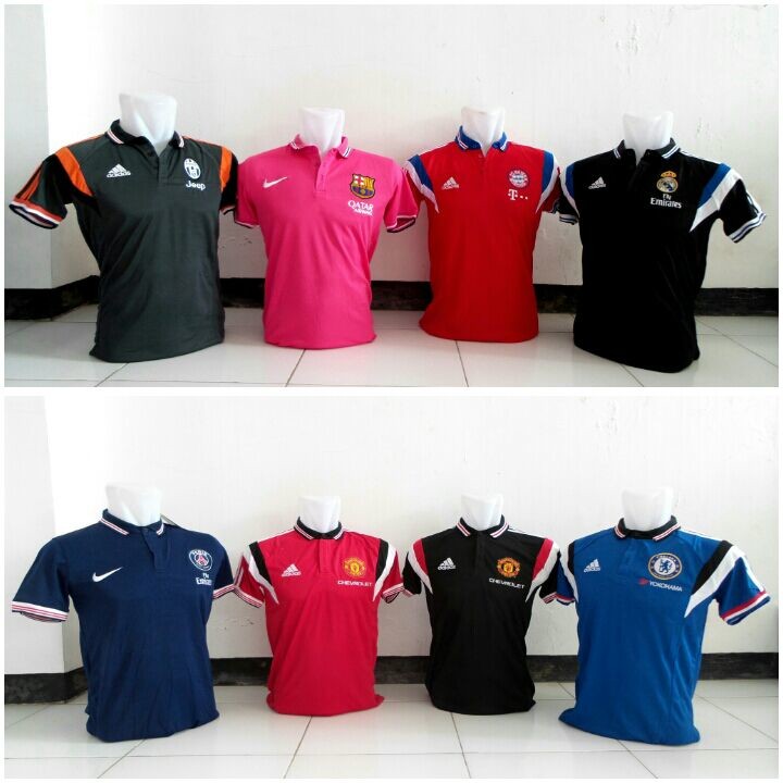 Jual baju  bola  polo  Manchester united warna hitam  Adidas 