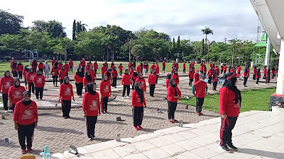 Serentak Nasional, Rekor Muri Senam Sicita Dpc PDIP Pinrang Libatkan Ratusan Peserta 