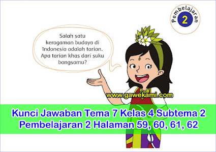  Indahnya Keragaman di Negeriku Subtema  Kunci Jawaban Buku Siswa Tema 7 Kelas 4 Subtema 2 Halaman 59, 60, 61, 62