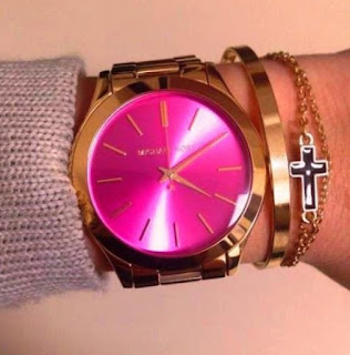 Michael Kors pink faced watch