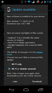 Moto G 4.4.2 KitKat update notification