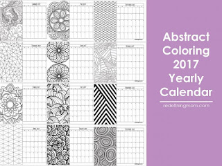 2017 calendar to color