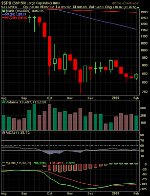 S&P 500 Index weekly chart February 5, 2009