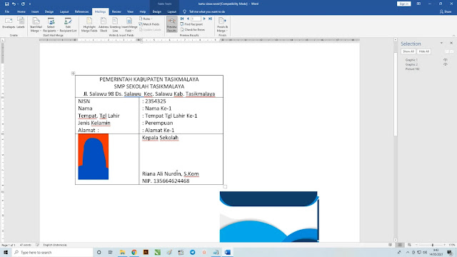 Cara Mudah Membuat Kartu Siswa Micorosoft Word Menggunakan Mailing Merge