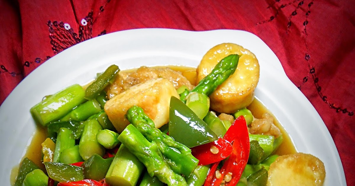 TUMIS ASPARAGUS DENGAN TOFU TELUR  Fiza's Cooking