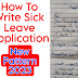 Sick Leave Application In Easy Way 