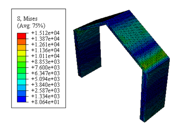 Showing the contour plot on the undeformed shape of the frame.