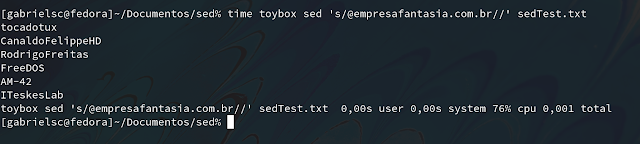 toybox sed command benchmark