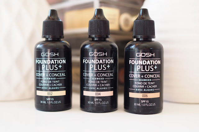 GOSH Cosmetics Foundation Plus+ 002, 004, and 006 Review