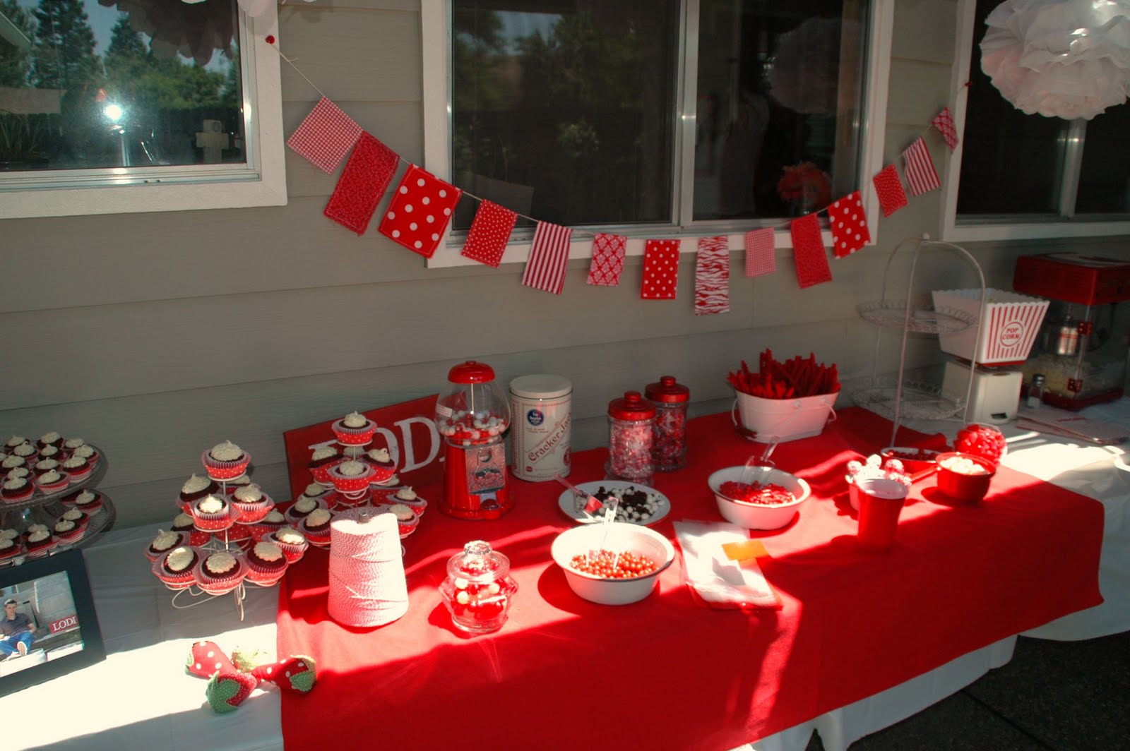 used red and white enamel bowls to put Red Hots, Red Vines, Boston ...