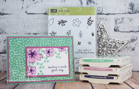 Floral Sending Smiles Card Made Using Stampin' Up! UK Supplies.  Buy Card Making Supplies here
