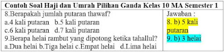 25 Contoh Soal Haji dan Umrah Pilihan Ganda Kelas 10 MA Semester 1