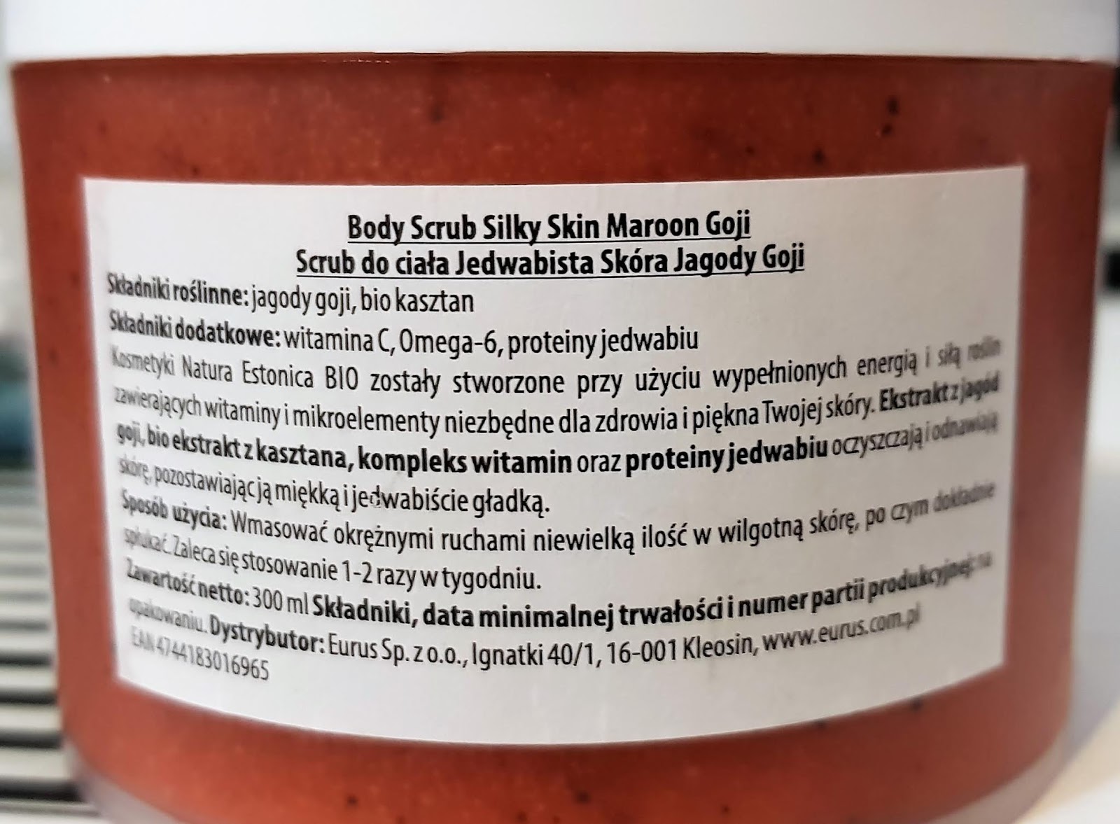 Natura estonica bio scrub do ciała jebwabista skóra jagody goji