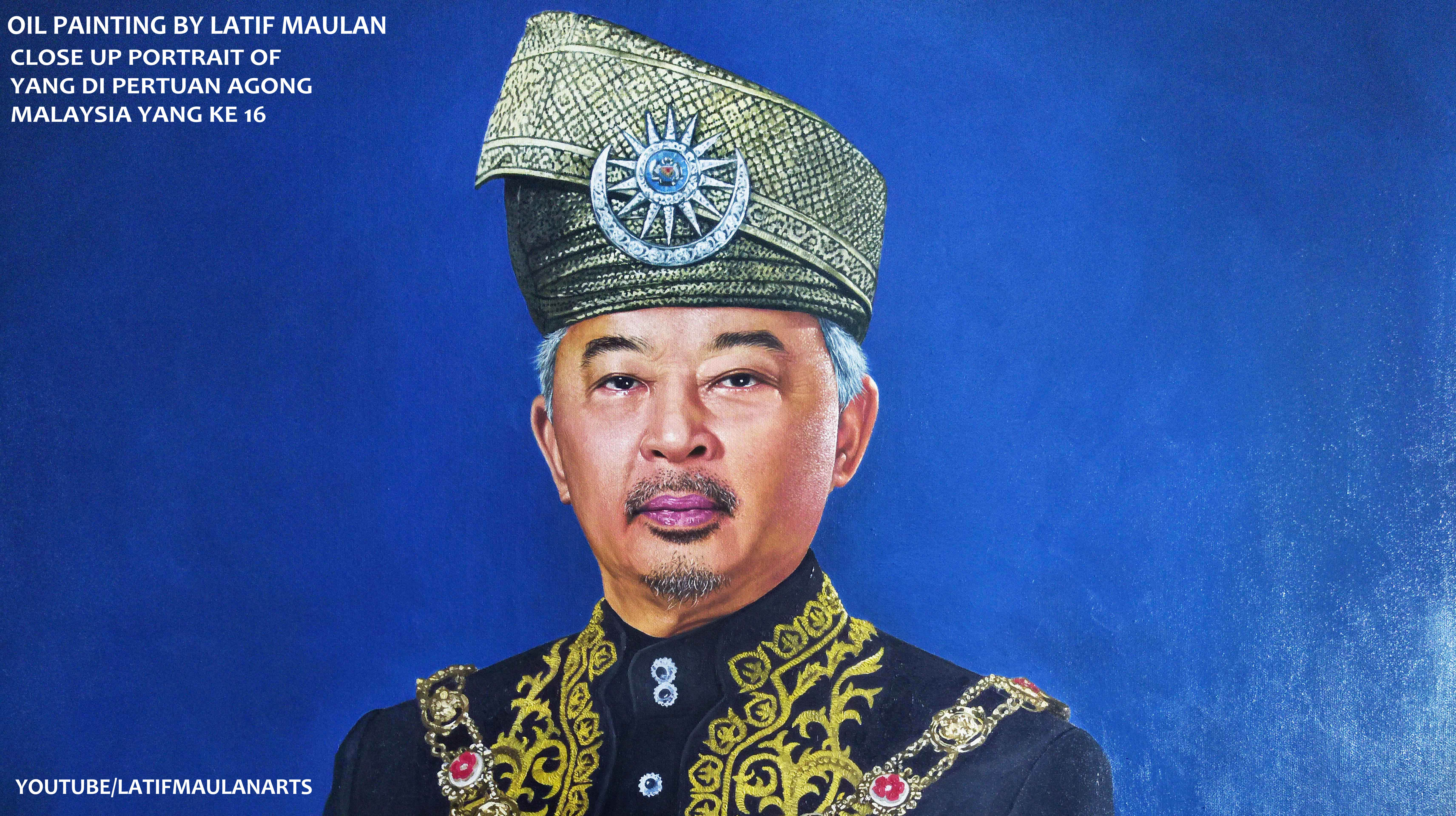 Portrait Yang Di Pertuan Agong Malaysia Yang Ke 16 Al Sultan Abdullah