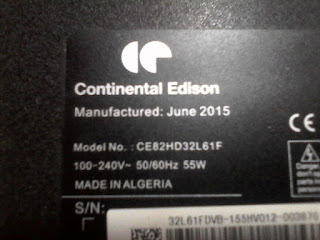 DUMP CONTINENTAL EDISON CE82HD32L61F Main  MSD3393-T8C1