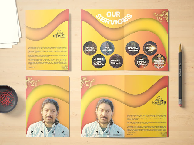 This is a brochure design for spiritual company brand