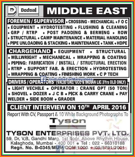 Middle East job vacancies