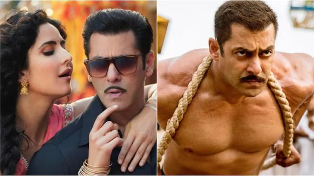 Salman Khan and Katrina Kaif in a still from Bharat (L) and Salman Khan in a still from Sultan
